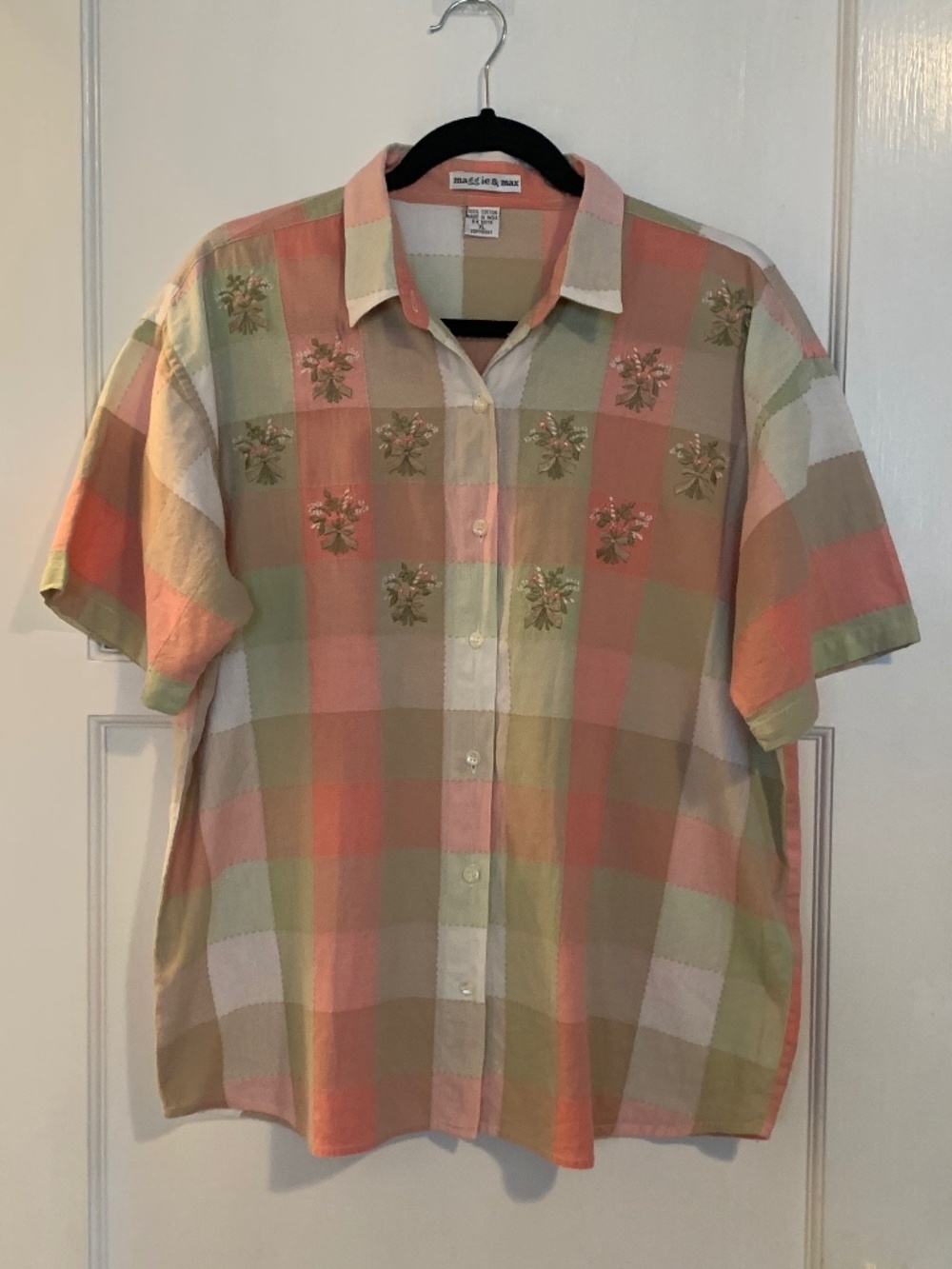 Vintage Maggie & Max Embroidered Cotton Shirt